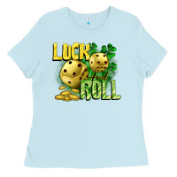 Baby Blue Luck and roll Ladies Tee - CowGirlArtShop