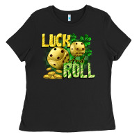 Black Luck and roll Ladies Tee - CowGirlArtShop