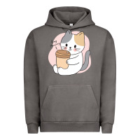 Pigment Tornado Cat Drinking Coffee Kitten Kawaii Japanese Kitty Urban Hoodie - linhVisuals