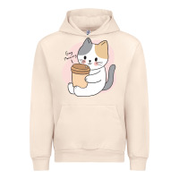 Sandshell Cat Drinking Coffee Kitten Kawaii Japanese Kitty Urban Hoodie - linhVisuals
