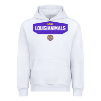 White LSU Louisianimals Urban Hoodie - linhVisuals