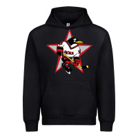 Black Red Penguin 1990's Russian Urban Hoodie - linhVisuals