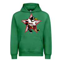 Emerald Red Penguin 1990's Russian Urban Hoodie - linhVisuals