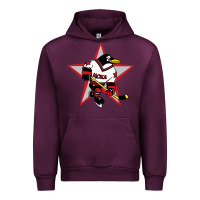 Mauve Wine Red Penguin 1990's Russian Urban Hoodie - linhVisuals