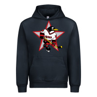 Navy Red Penguin 1990's Russian Urban Hoodie - linhVisuals