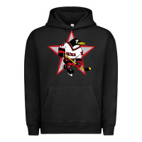 Pigment Black Red Penguin 1990's Russian Urban Hoodie - linhVisuals