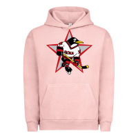 Pigment Salmon Red Penguin 1990's Russian Urban Hoodie - linhVisuals