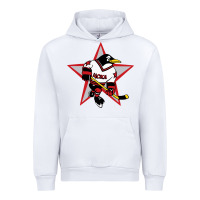 White Red Penguin 1990's Russian Urban Hoodie - linhVisuals