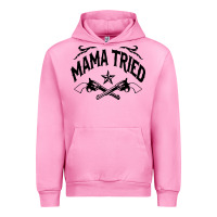 Fuchsia Pink mama tried guns Urban Hoodie - linhVisuals