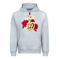 Heather Grey motionless in white Urban Hoodie - linhVisuals