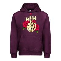 Mauve Wine motionless in white Urban Hoodie - linhVisuals