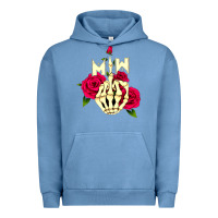Pigment Pebble Blue motionless in white Urban Hoodie - linhVisuals