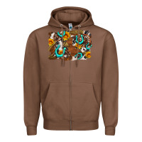Chestnut western cowhide horseshoe sunflower background Zipper Hoodie - AdoDesignShop