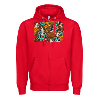 Red western cowhide horseshoe sunflower background Zipper Hoodie - AdoDesignShop