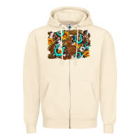 Sandshell western cowhide horseshoe sunflower background Zipper Hoodie - AdoDesignShop