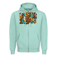 Western Cowhide Horseshoe Sunflower Background Zipper Hoodie | Teevron