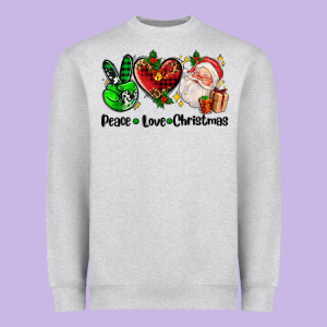 Peace Love  Christmas Heavyweight Sweatshirt Designed By Adodesignshop