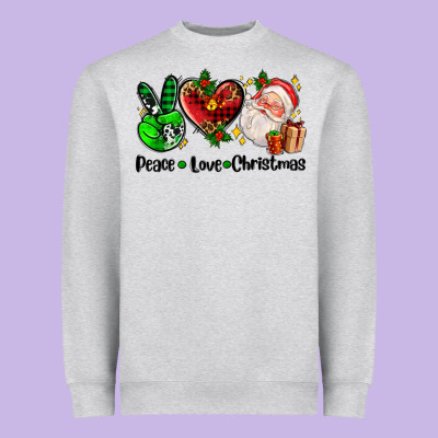 Peace Love  Christmas Heavyweight Sweatshirt Designed By Adodesignshop