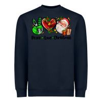 Navy peace love  christmas Heavyweight Sweatshirt - AdoDesignShop