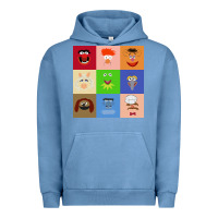 Pigment Pebble Blue Muppets and Friends Urban Hoodie - linhVisuals