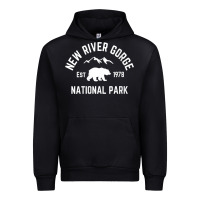 Black womens new river gorge national park bear west virginia nature v neck Urban Hoodie - linhVisuals