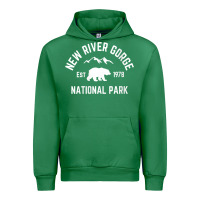 Emerald womens new river gorge national park bear west virginia nature v neck Urban Hoodie - linhVisuals