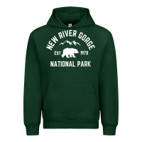 Forest Green womens new river gorge national park bear west virginia nature v neck Urban Hoodie - linhVisuals