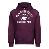 Mauve Wine womens new river gorge national park bear west virginia nature v neck Urban Hoodie - linhVisuals