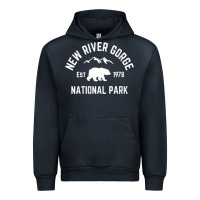Womens New River Gorge National Park Bear West Virginia Nature V Neck Urban Hoodie | Teevron