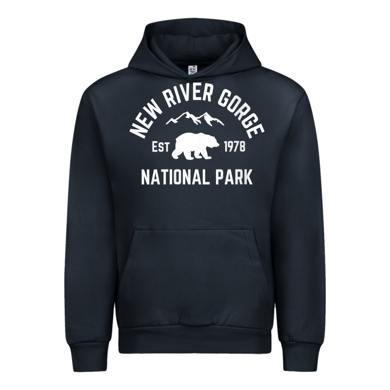 Womens New River Gorge National Park Bear West Virginia Nature V Neck Urban Hoodie by linhVisuals | Teevron