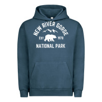 Pigment Midnight Navy womens new river gorge national park bear west virginia nature v neck Urban Hoodie - linhVisuals