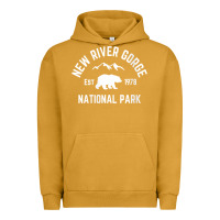 Pigment Peanut Butter womens new river gorge national park bear west virginia nature v neck Urban Hoodie - linhVisuals