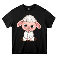 Black Cartoon Lamb Heavy Core Tee - HowdyJamesFarm
