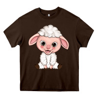 Chocolate Brown Cartoon Lamb Heavy Core Tee - HowdyJamesFarm