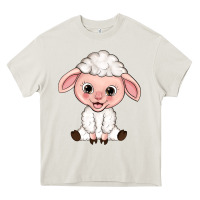 Cream Cartoon Lamb Heavy Core Tee - HowdyJamesFarm