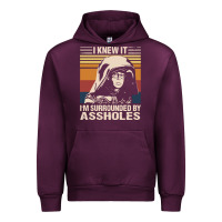 Mauve Wine i knew it im surrounded by assholes Urban Hoodie - linhVisuals