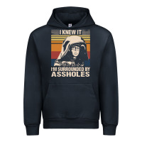 Navy i knew it im surrounded by assholes Urban Hoodie - linhVisuals