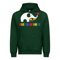 Forest Green free mom hugs pride elephant rainbow Urban Hoodie - linhVisuals