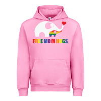 Fuchsia Pink free mom hugs pride elephant rainbow Urban Hoodie - linhVisuals