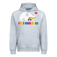 Heather Grey free mom hugs pride elephant rainbow Urban Hoodie - linhVisuals