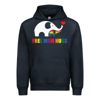 Navy free mom hugs pride elephant rainbow Urban Hoodie - linhVisuals