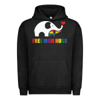 Pigment Black free mom hugs pride elephant rainbow Urban Hoodie - linhVisuals
