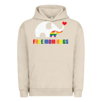 Pigment French Oak free mom hugs pride elephant rainbow Urban Hoodie - linhVisuals