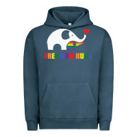 Pigment Midnight Navy free mom hugs pride elephant rainbow Urban Hoodie - linhVisuals