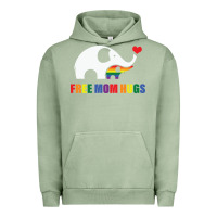 Pigment Oil Green free mom hugs pride elephant rainbow Urban Hoodie - linhVisuals