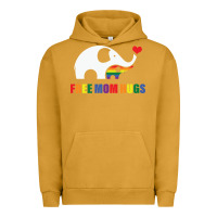 Pigment Peanut Butter free mom hugs pride elephant rainbow Urban Hoodie - linhVisuals