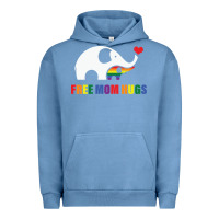 Pigment Pebble Blue free mom hugs pride elephant rainbow Urban Hoodie - linhVisuals