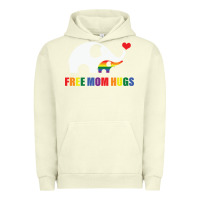 Pigment Pistachio free mom hugs pride elephant rainbow Urban Hoodie - linhVisuals