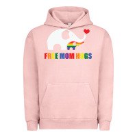 Pigment Salmon free mom hugs pride elephant rainbow Urban Hoodie - linhVisuals
