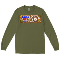 Army Green game day vibes Long Sleeve Tee - BundleAndBundleShop